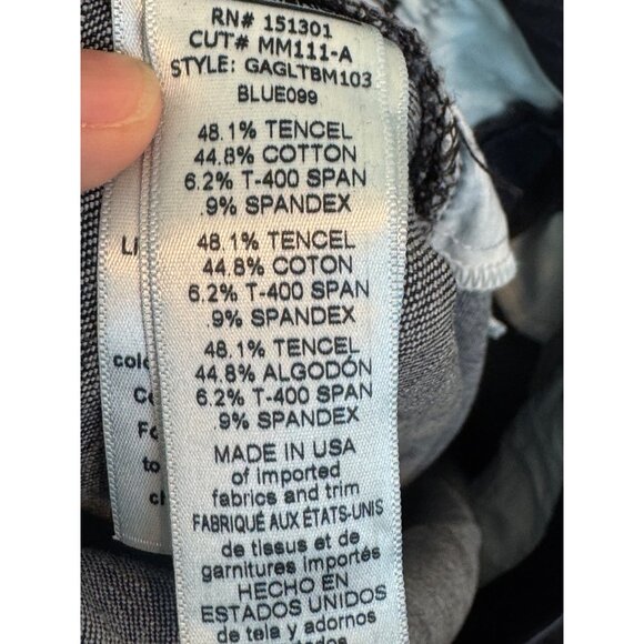 Good American Good Legs Two-Tone Denim Pants Womens Size 24 Blue Black Stretch U - Picture 5 of 7